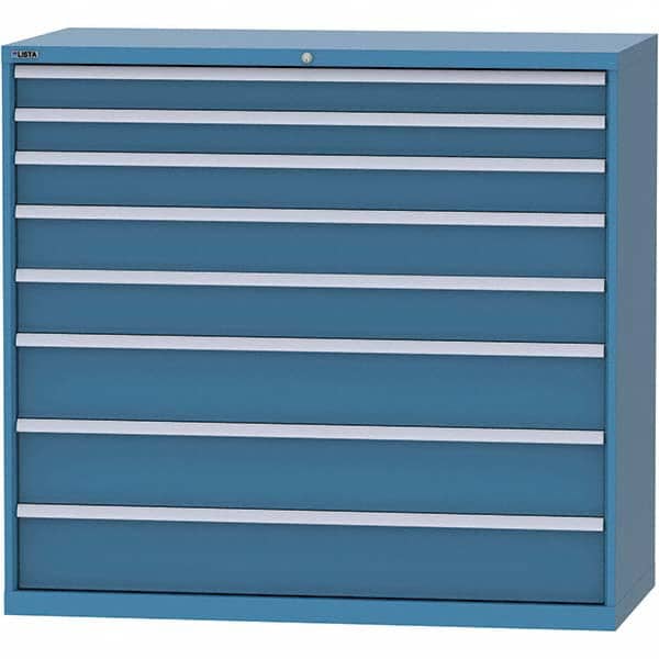 LISTA - 8 Drawer, 84 Compartment Bright Blue Steel Modular Storage Cabinet - Industrial Tool & Supply