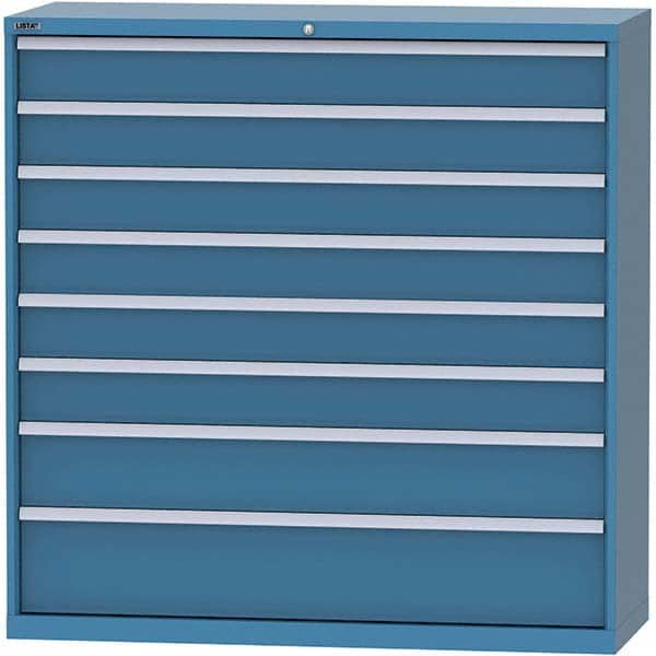 LISTA - 8 Drawer, 84 Compartment Bright Blue Steel Modular Storage Cabinet - Industrial Tool & Supply