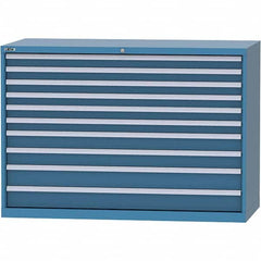 LISTA - 10 Drawer, 84 Compartment Bright Blue Steel Modular Storage Cabinet - Industrial Tool & Supply