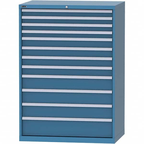 LISTA - 12 Drawer, 99 Compartment Bright Blue Steel Modular Storage Cabinet - Industrial Tool & Supply
