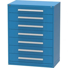 Vidmar - 7 Drawer, 45 Compartment Bright Blue Steel Modular Storage Cabinet - Industrial Tool & Supply