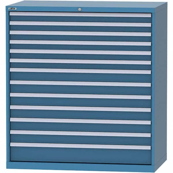 LISTA - 13 Drawer, 159 Compartment Bright Blue Steel Modular Storage Cabinet - Industrial Tool & Supply