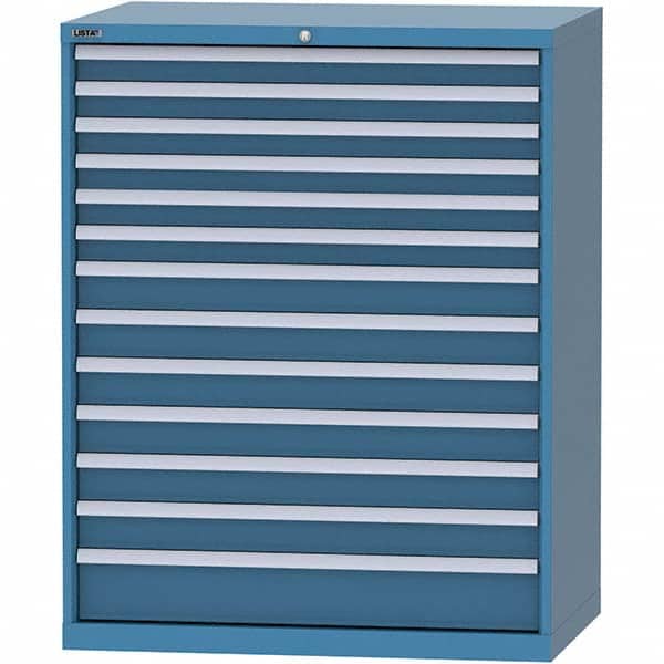 LISTA - 13 Drawer, 99 Compartment Bright Blue Steel Modular Storage Cabinet - Industrial Tool & Supply