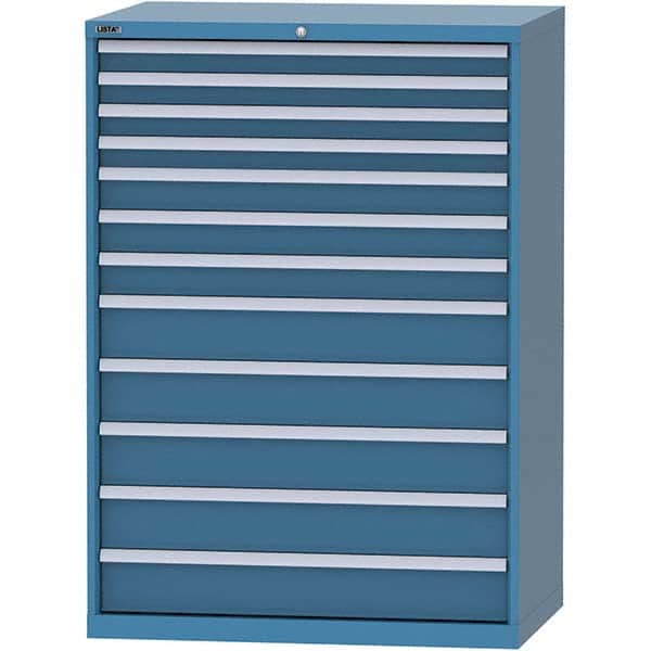 LISTA - 12 Drawer, 99 Compartment Bright Blue Steel Modular Storage Cabinet - Industrial Tool & Supply