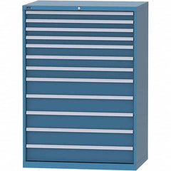 LISTA - 12 Drawer, 99 Compartment Bright Blue Steel Modular Storage Cabinet - Industrial Tool & Supply