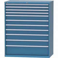 LISTA - 11 Drawer, 216 Compartment Bright Blue Steel Modular Storage Cabinet - Industrial Tool & Supply