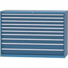 LISTA - 10 Drawer, 84 Compartment Bright Blue Steel Modular Storage Cabinet - Industrial Tool & Supply