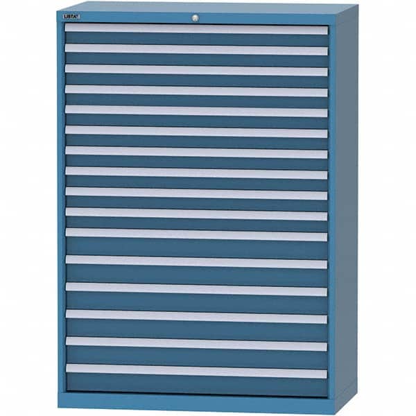 LISTA - 16 Drawer, 84 Compartment Bright Blue Steel Modular Storage Cabinet - Industrial Tool & Supply