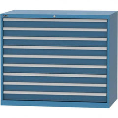 LISTA - 9 Drawer, 99 Compartment Bright Blue Steel Modular Storage Cabinet - Industrial Tool & Supply