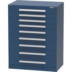 Vidmar - 9 Drawer Bright Blue Steel Modular Storage Cabinet - Industrial Tool & Supply