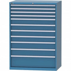 LISTA - 11 Drawer, 99 Compartment Bright Blue Steel Modular Storage Cabinet - Industrial Tool & Supply
