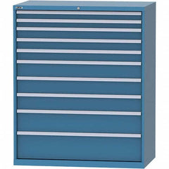 LISTA - 10 Drawer, 216 Compartment Bright Blue Steel Modular Storage Cabinet - Industrial Tool & Supply