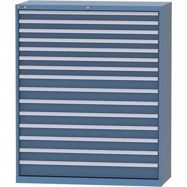LISTA - 15 Drawer, 99 Compartment Bright Blue Steel Modular Storage Cabinet - Industrial Tool & Supply