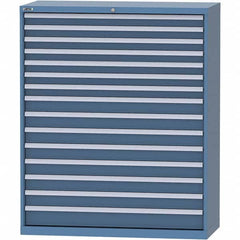 LISTA - 15 Drawer, 99 Compartment Bright Blue Steel Modular Storage Cabinet - Industrial Tool & Supply