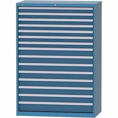 LISTA - 15 Drawer, 84 Compartment Bright Blue Steel Modular Storage Cabinet - Industrial Tool & Supply