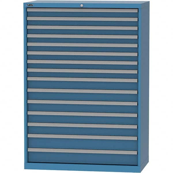 LISTA - 15 Drawer, 84 Compartment Bright Blue Steel Modular Storage Cabinet - Industrial Tool & Supply