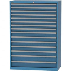 LISTA - 15 Drawer, 84 Compartment Bright Blue Steel Modular Storage Cabinet - Industrial Tool & Supply