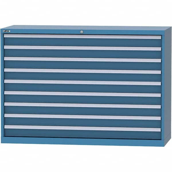 LISTA - 9 Drawer, 84 Compartment Bright Blue Steel Modular Storage Cabinet - Industrial Tool & Supply