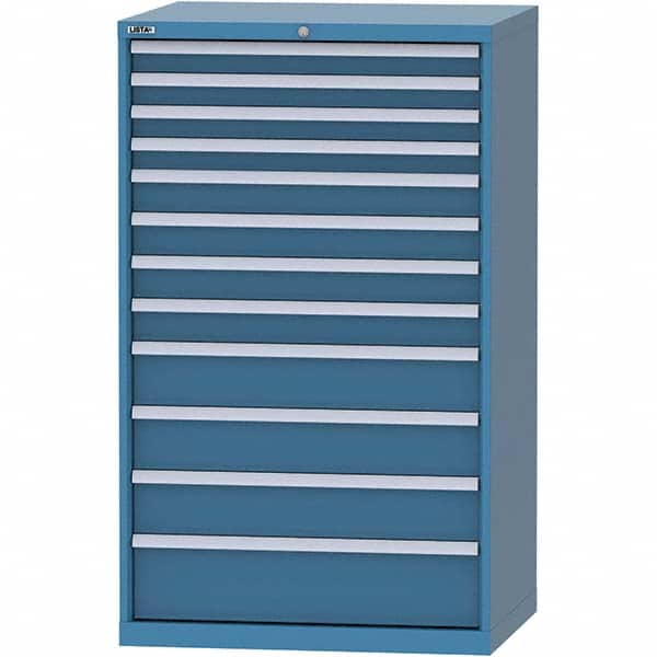 LISTA - 12 Drawer, 84 Compartment Bright Blue Steel Modular Storage Cabinet - Industrial Tool & Supply