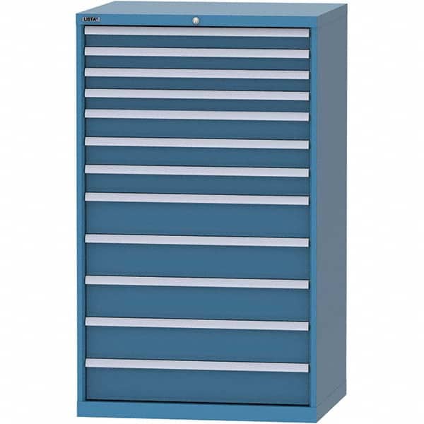 LISTA - 12 Drawer, 84 Compartment Bright Blue Steel Modular Storage Cabinet - Industrial Tool & Supply