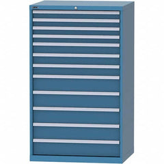 LISTA - 12 Drawer, 84 Compartment Bright Blue Steel Modular Storage Cabinet - Industrial Tool & Supply