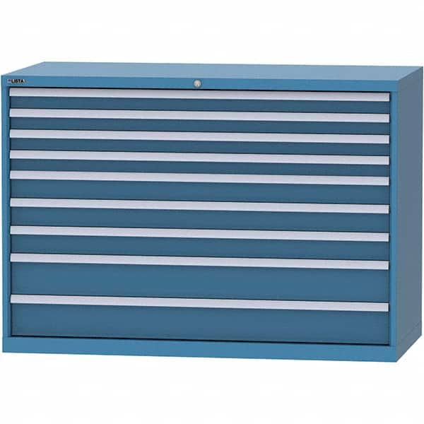 LISTA - 9 Drawer, 84 Compartment Bright Blue Steel Modular Storage Cabinet - Industrial Tool & Supply