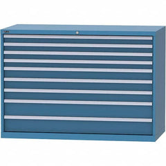LISTA - 9 Drawer, 84 Compartment Bright Blue Steel Modular Storage Cabinet - Industrial Tool & Supply