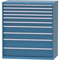 LISTA - 10 Drawer, 96 Compartment Bright Blue Steel Modular Storage Cabinet - Industrial Tool & Supply