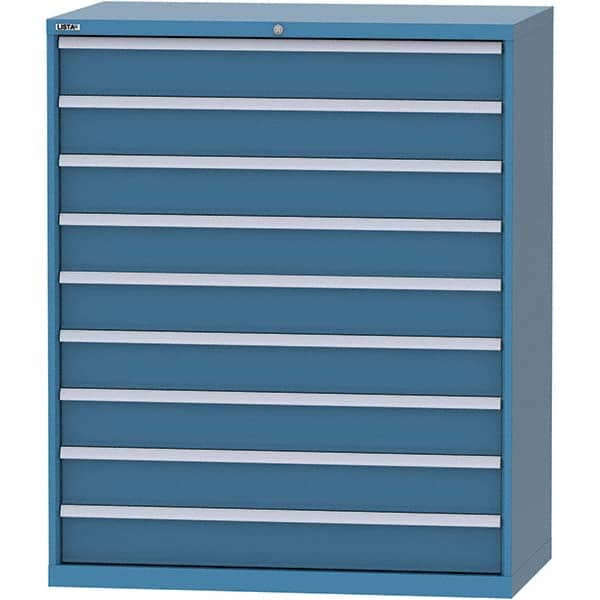 LISTA - 9 Drawer, 216 Compartment Bright Blue Steel Modular Storage Cabinet - Industrial Tool & Supply
