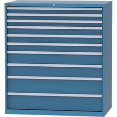 LISTA - 10 Drawer, 159 Compartment Bright Blue Steel Modular Storage Cabinet - Industrial Tool & Supply