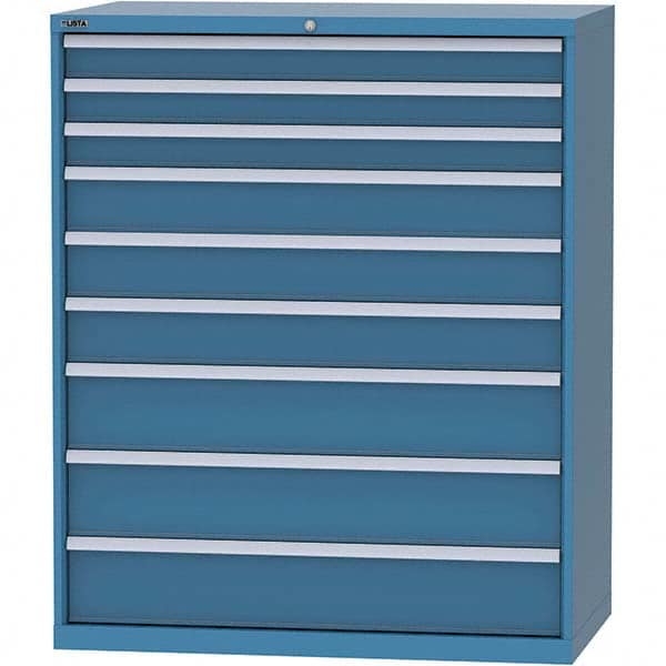 LISTA - 9 Drawer, 159 Compartment Bright Blue Steel Modular Storage Cabinet - Industrial Tool & Supply