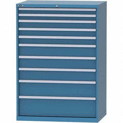 LISTA - 10 Drawer, 99 Compartment Bright Blue Steel Modular Storage Cabinet - Industrial Tool & Supply