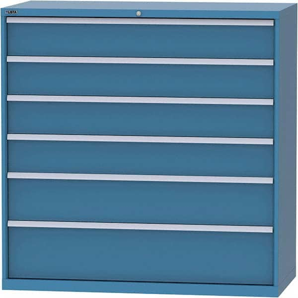 LISTA - 6 Drawer, 84 Compartment Bright Blue Steel Modular Storage Cabinet - Industrial Tool & Supply