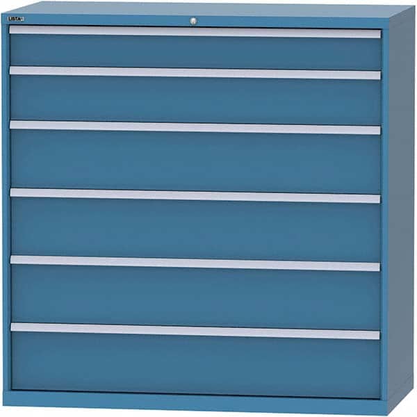 LISTA - 6 Drawer, 84 Compartment Bright Blue Steel Modular Storage Cabinet - Industrial Tool & Supply