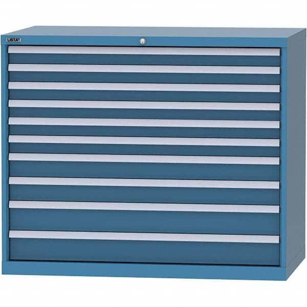 LISTA - 10 Drawer, 99 Compartment Bright Blue Steel Modular Storage Cabinet - Industrial Tool & Supply