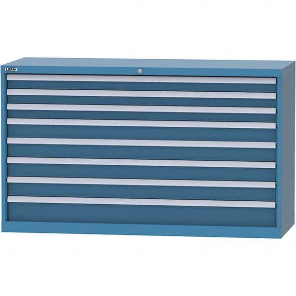 LISTA - 8 Drawer, 84 Compartment Bright Blue Steel Modular Storage Cabinet - Industrial Tool & Supply
