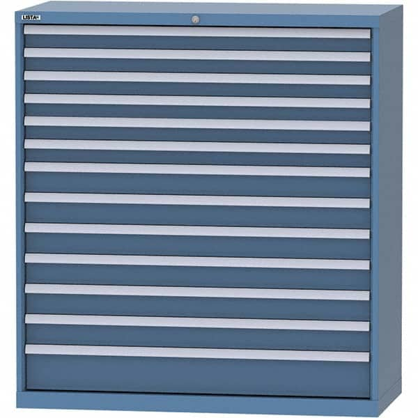 LISTA - 13 Drawer, 99 Compartment Bright Blue Steel Modular Storage Cabinet - Industrial Tool & Supply