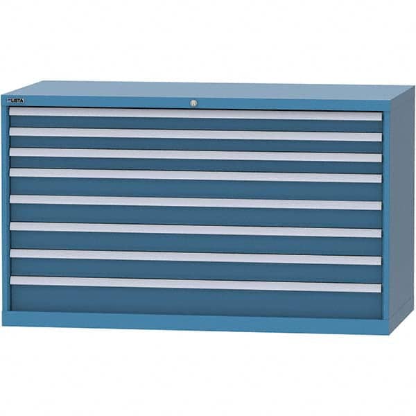LISTA - 8 Drawer, 84 Compartment Bright Blue Steel Modular Storage Cabinet - Industrial Tool & Supply