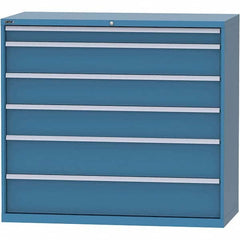LISTA - 6 Drawer, 84 Compartment Bright Blue Steel Modular Storage Cabinet - Industrial Tool & Supply