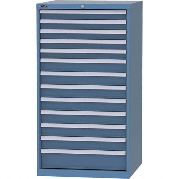 LISTA - 13 Drawer, 45 Compartment Bright Blue Steel Modular Storage Cabinet - Industrial Tool & Supply