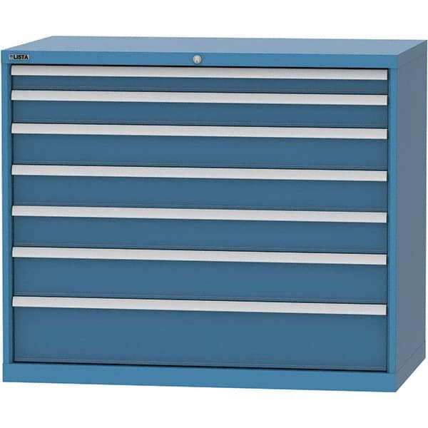 LISTA - 7 Drawer, 99 Compartment Red Steel Modular Storage Cabinet - Industrial Tool & Supply
