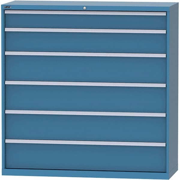 LISTA - 6 Drawer, 84 Compartment Bright Blue Steel Modular Storage Cabinet - Industrial Tool & Supply