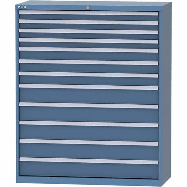 LISTA - 12 Drawer, 99 Compartment Bright Blue Steel Modular Storage Cabinet - Industrial Tool & Supply