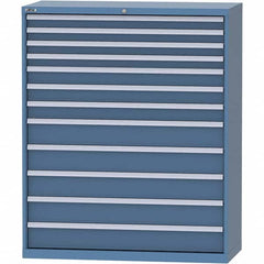 LISTA - 12 Drawer, 99 Compartment Bright Blue Steel Modular Storage Cabinet - Industrial Tool & Supply