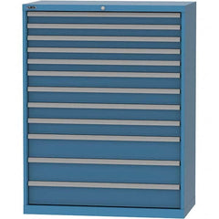 LISTA - 12 Drawer, 84 Compartment Bright Blue Steel Modular Storage Cabinet - Industrial Tool & Supply