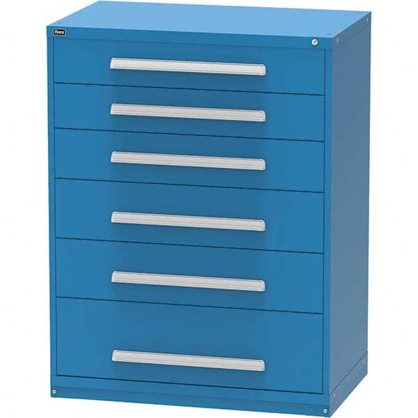 Vidmar - 6 Drawer, 45 Compartment Bright Blue Steel Modular Storage Cabinet - Industrial Tool & Supply