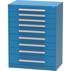 Vidmar - 9 Drawer, 45 Compartment Bright Blue Steel Modular Storage Cabinet - Industrial Tool & Supply