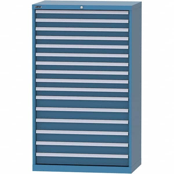 LISTA - 16 Drawer, 84 Compartment Bright Blue Steel Modular Storage Cabinet - Industrial Tool & Supply