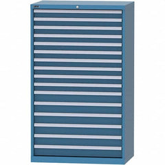 LISTA - 16 Drawer, 84 Compartment Bright Blue Steel Modular Storage Cabinet - Industrial Tool & Supply