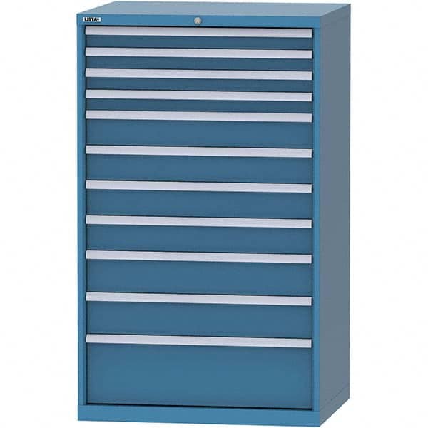 LISTA - 11 Drawer, 84 Compartment Bright Blue Steel Modular Storage Cabinet - Industrial Tool & Supply